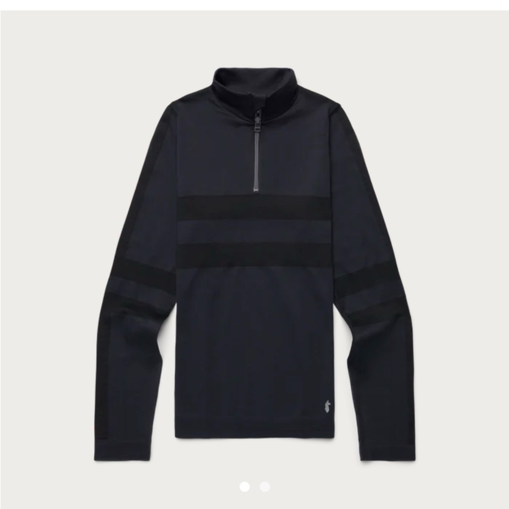 Cotopaxi‎ Women’s Debajo Seamless Baselayer Quarter-Zip Ink Stripes Black Large